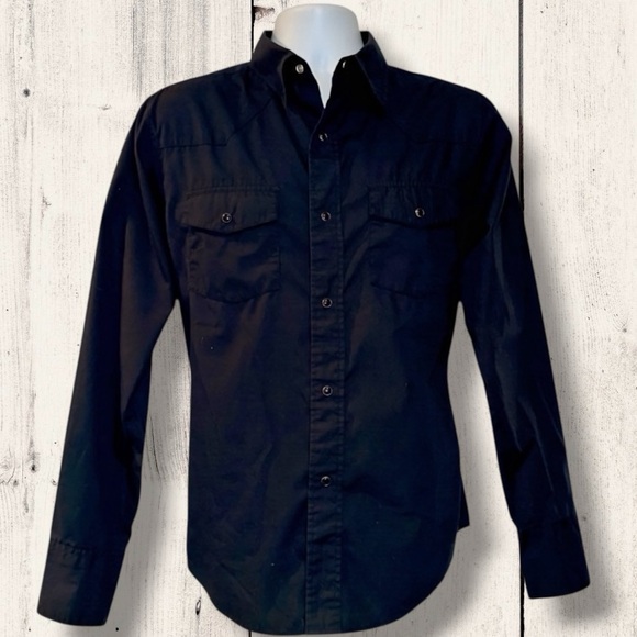 Ugly Shirt Men’s Western Snap Button Shirt Black Cowboy Rodeo Y2K Small - Picture 1 of 11